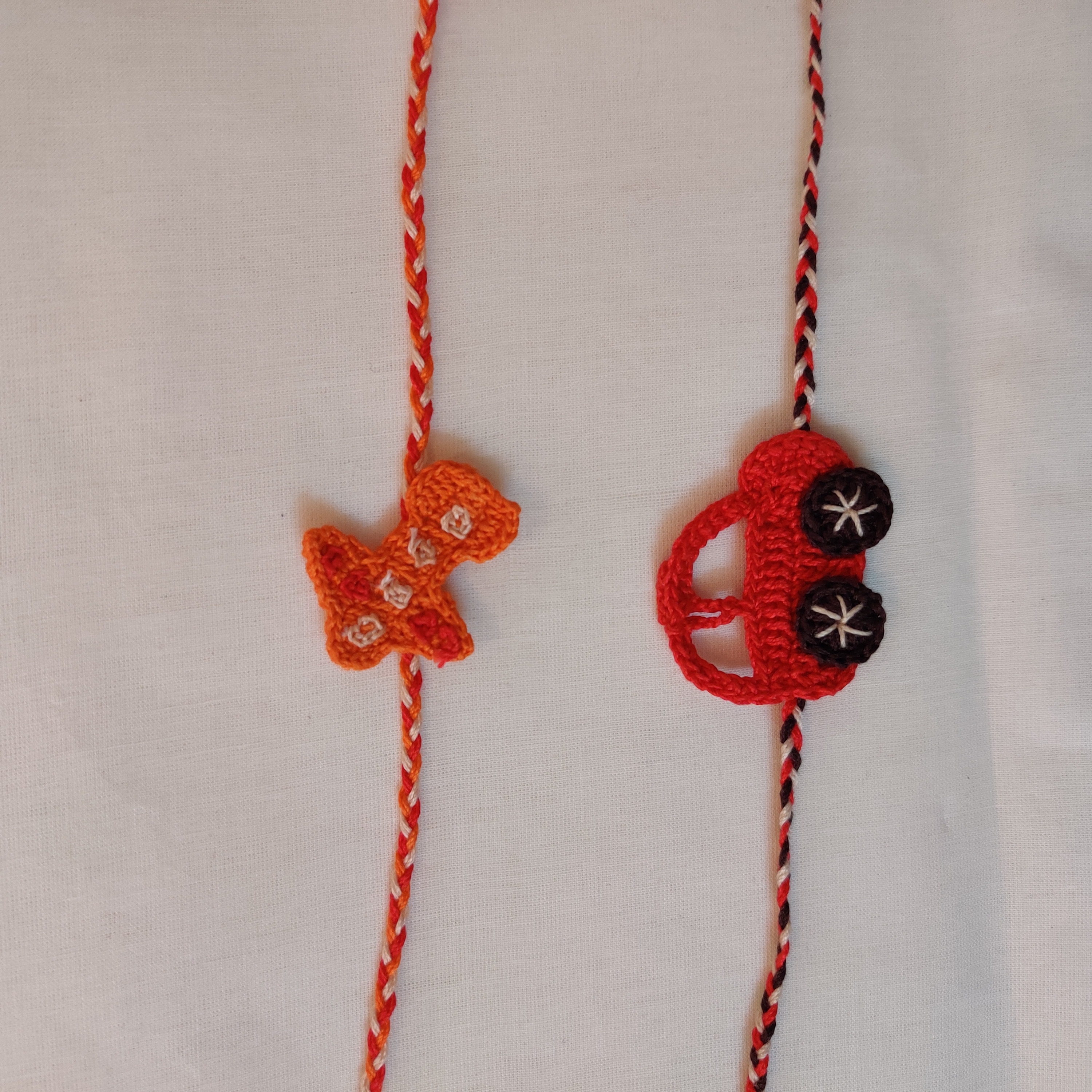 Set of 2 Handmade Crochet Rakhi